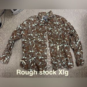 Rough Stock Women's Paisley Blouse - Brown and Cream